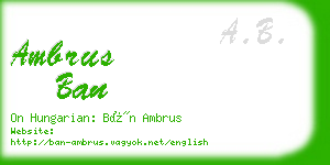 ambrus ban business card